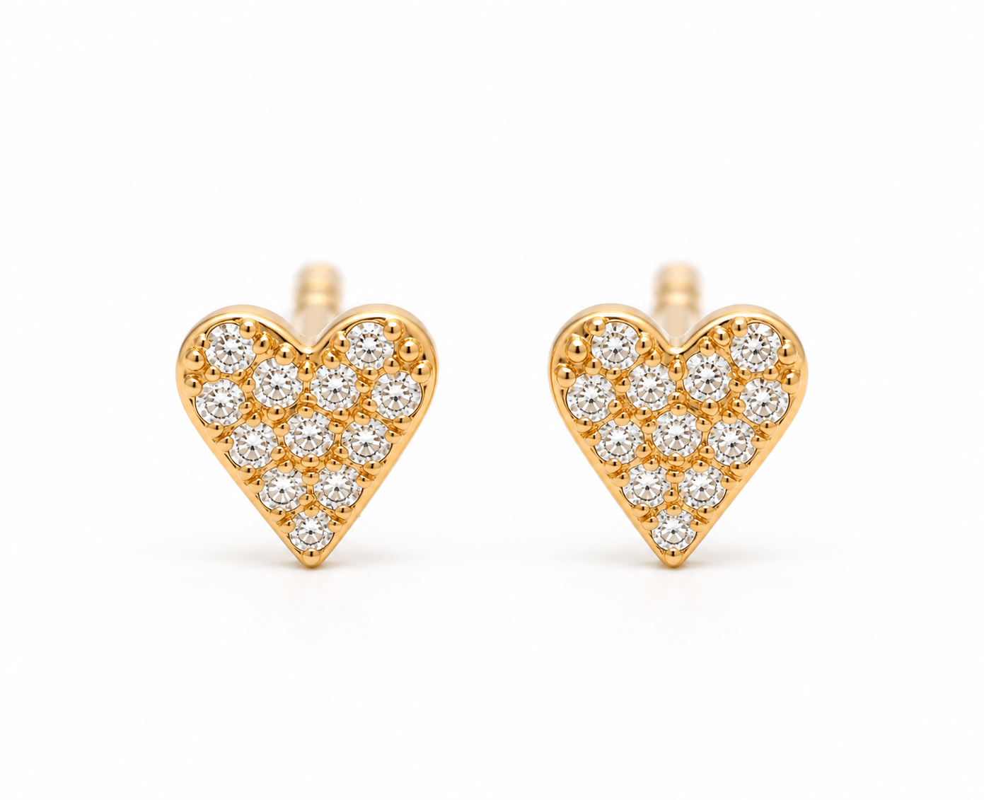 Amazing Grace EARRINGS Small Pave Diamond Heart Studs