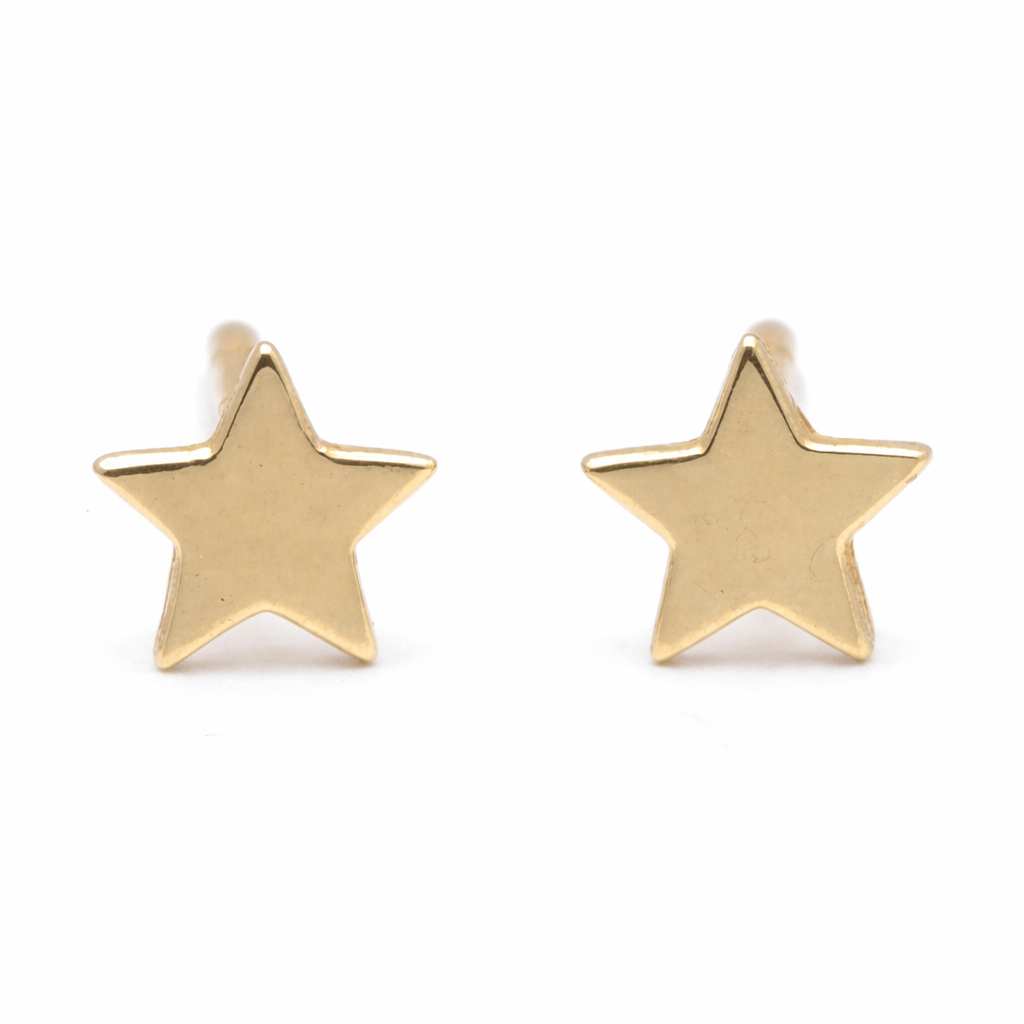 Curated Los Angeles EARRINGS Small Star Yellow Gold Studs