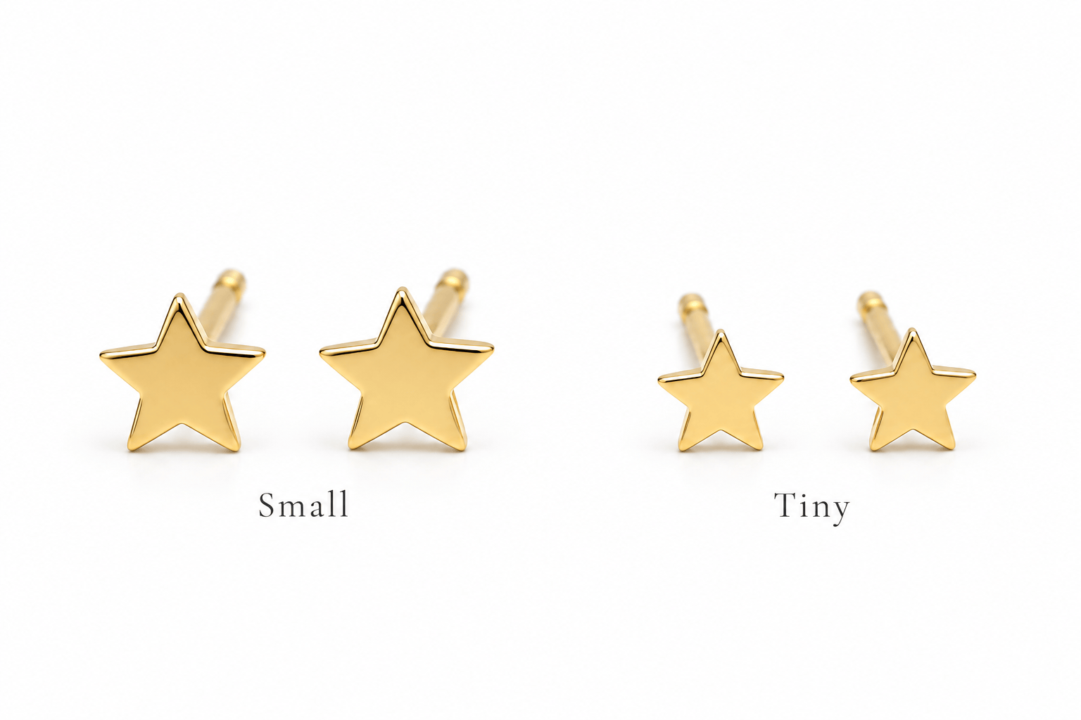 Curated Los Angeles EARRINGS Small Star Yellow Gold Studs