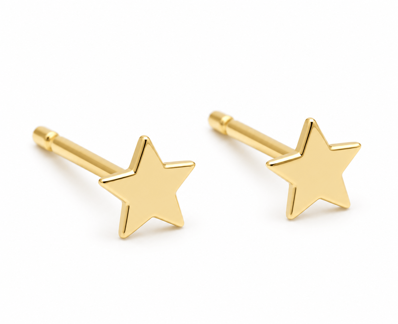 Curated Los Angeles EARRINGS Small Star Yellow Gold Studs