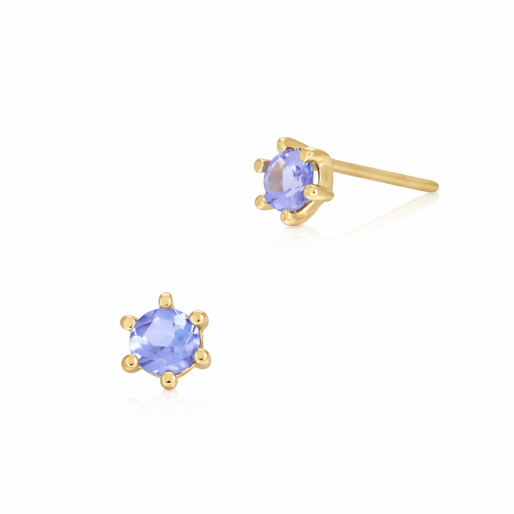 Curated Los Angeles Earrings Tanzanite Small Round Stud