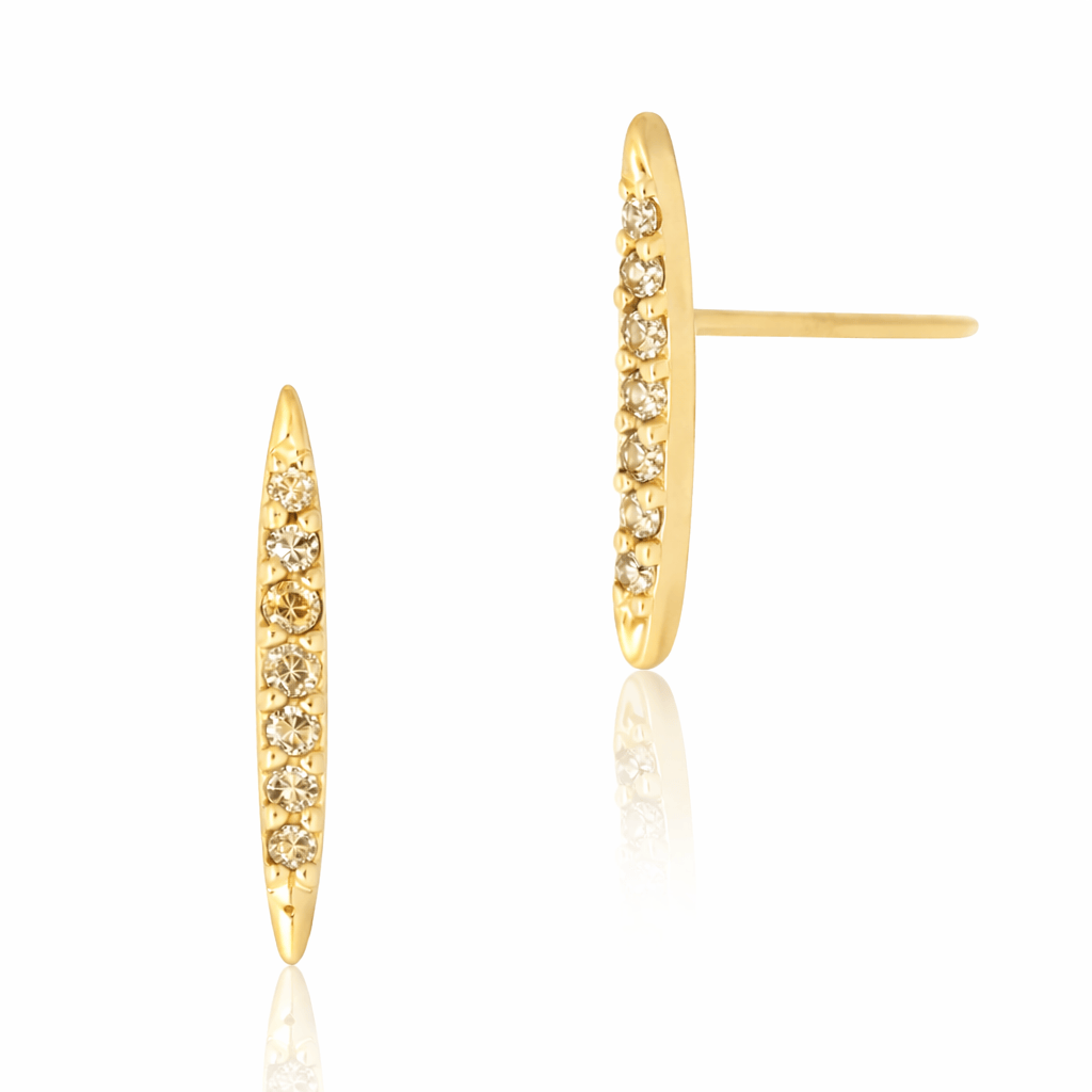 Curated Los Angeles Earrings Tapered Diamond Bar Stud