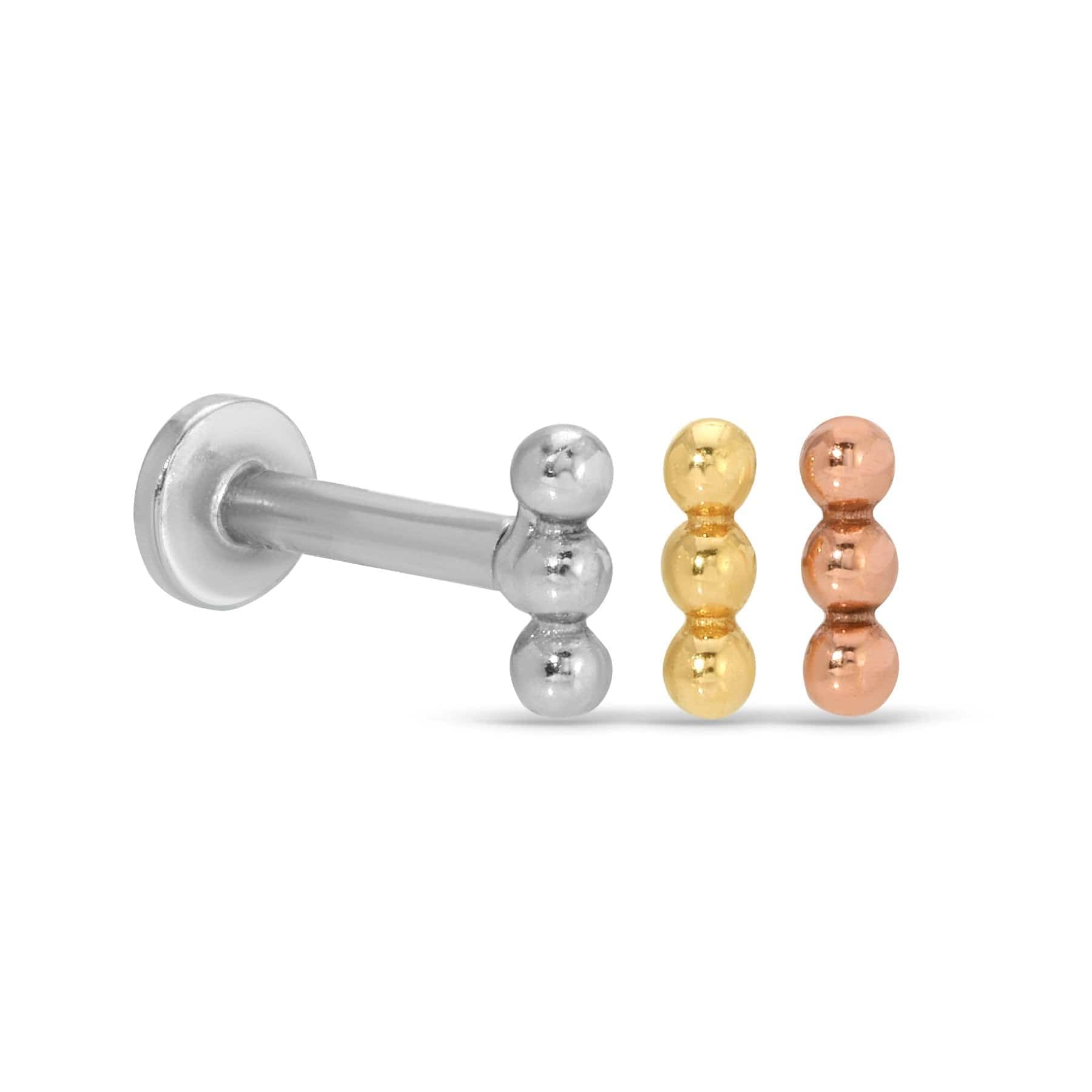 Curated Los Angeles EARRINGS Three Ball Bar Stud