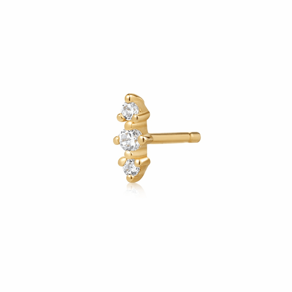 Curated Los Angeles EARRINGS Three Diamond Bar Stud