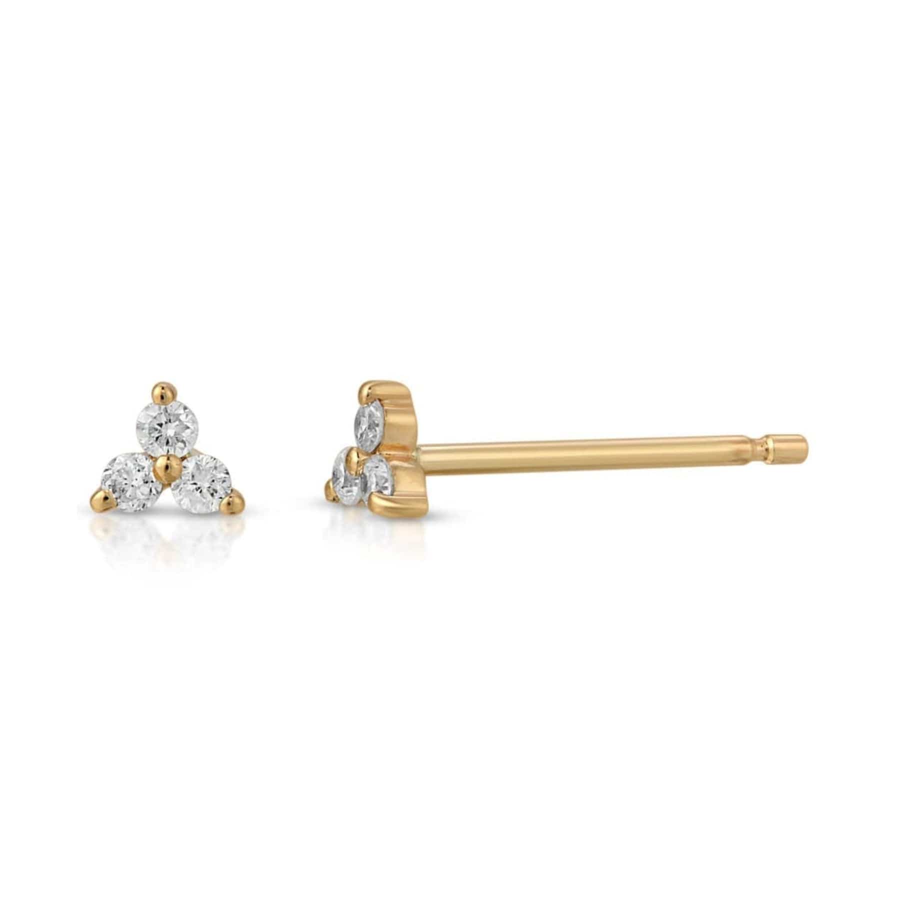 Curated Los Angeles EARRINGS Three Diamond Cluster Studs