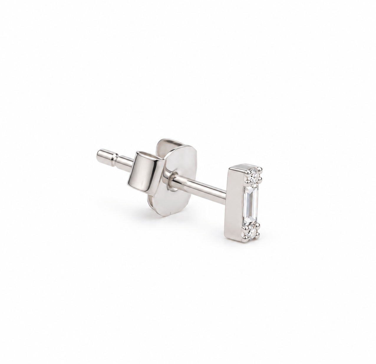 Amazing Grace EARRINGS Tiny Baguette Diamond Studs
