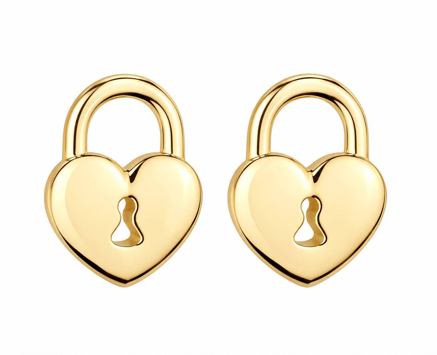 Lee Jones EARRINGS Tiny Gold Heart Padlock Stud Earrings