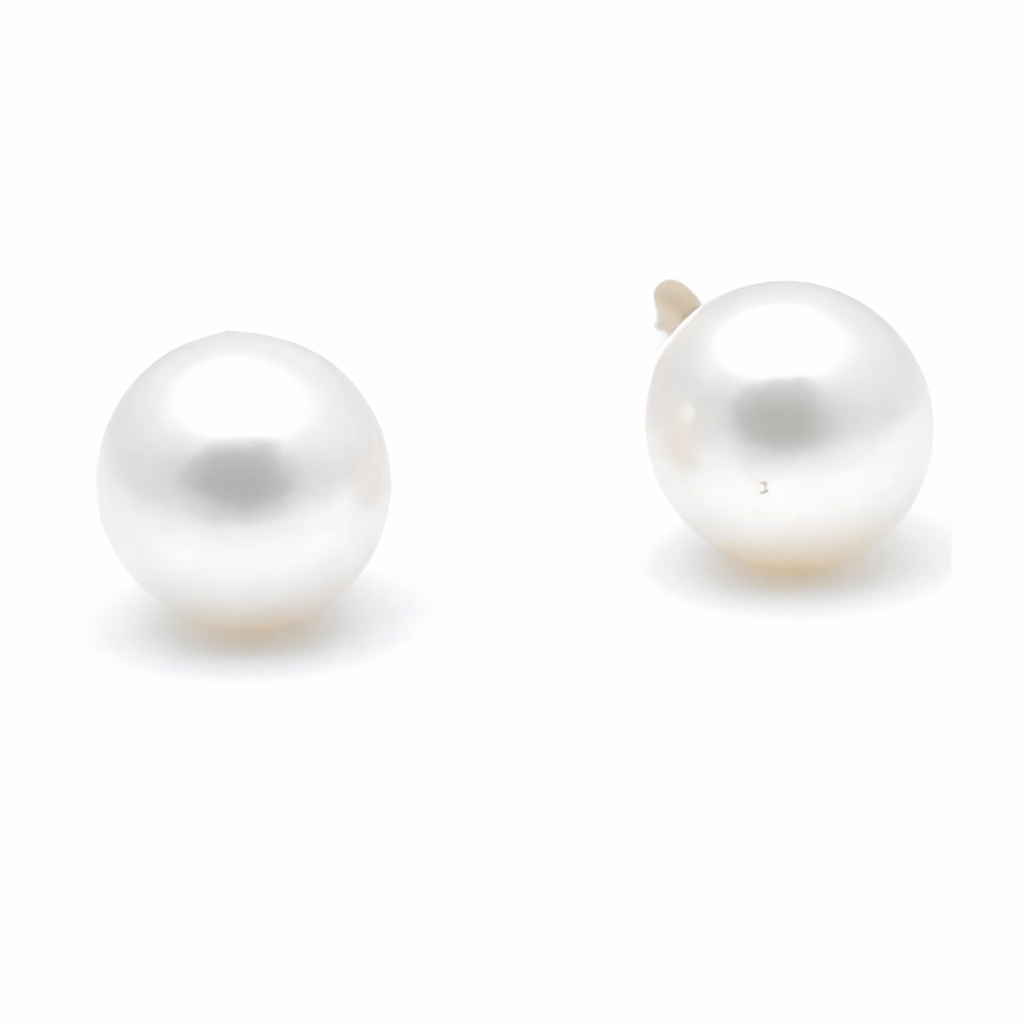 Curated Los Angeles EARRINGS Tiny Round White Pearl 14k Studs