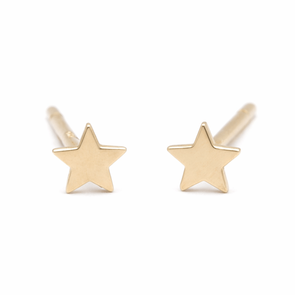 Curated Los Angeles EARRINGS Tiny Star Yellow Gold Studs