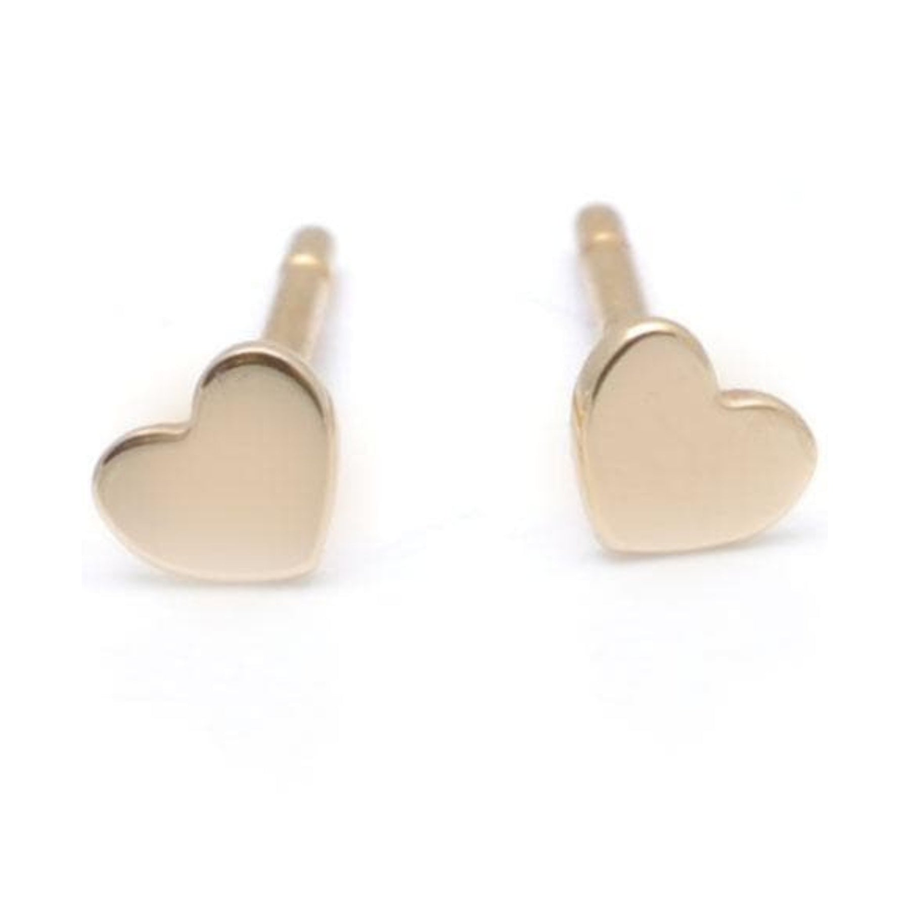 Curated Los Angeles EARRINGS Tiny Yellow Gold Heart Studs