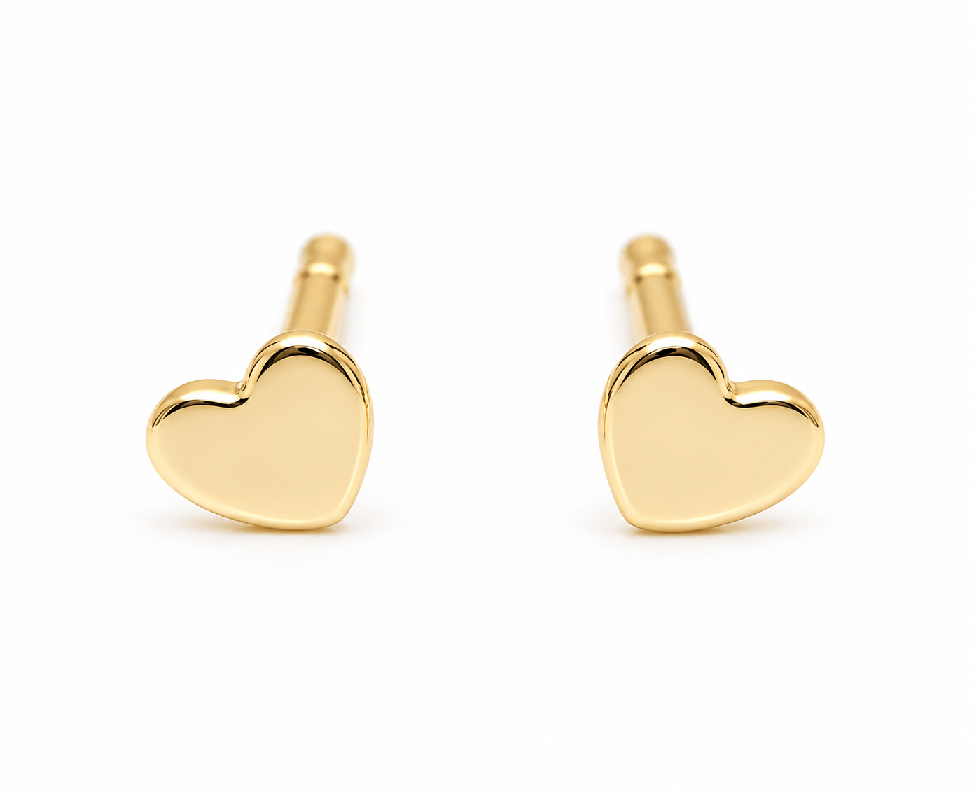 Curated Los Angeles EARRINGS Tiny Yellow Gold Heart Studs