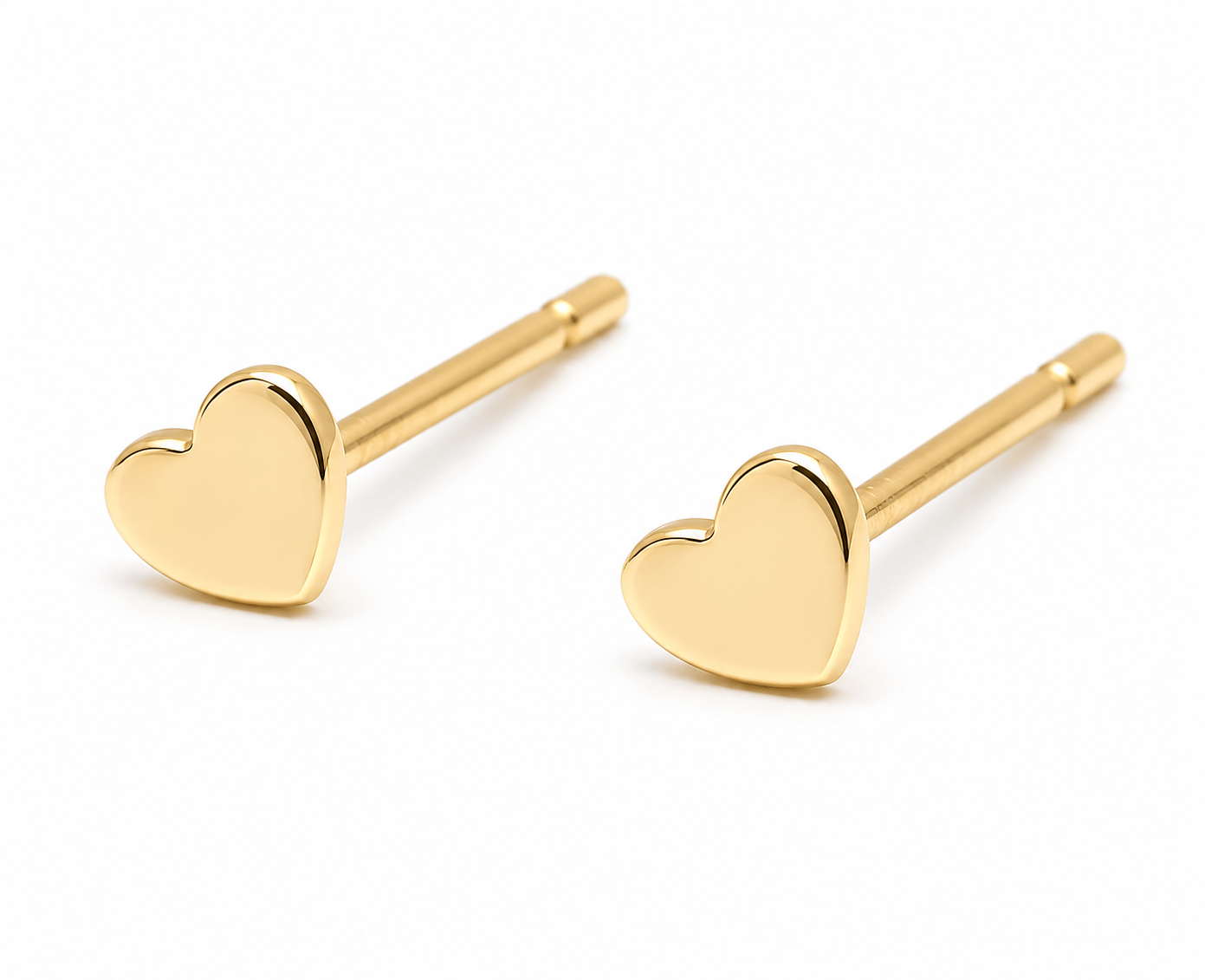 Curated Los Angeles EARRINGS Tiny Yellow Gold Heart Studs
