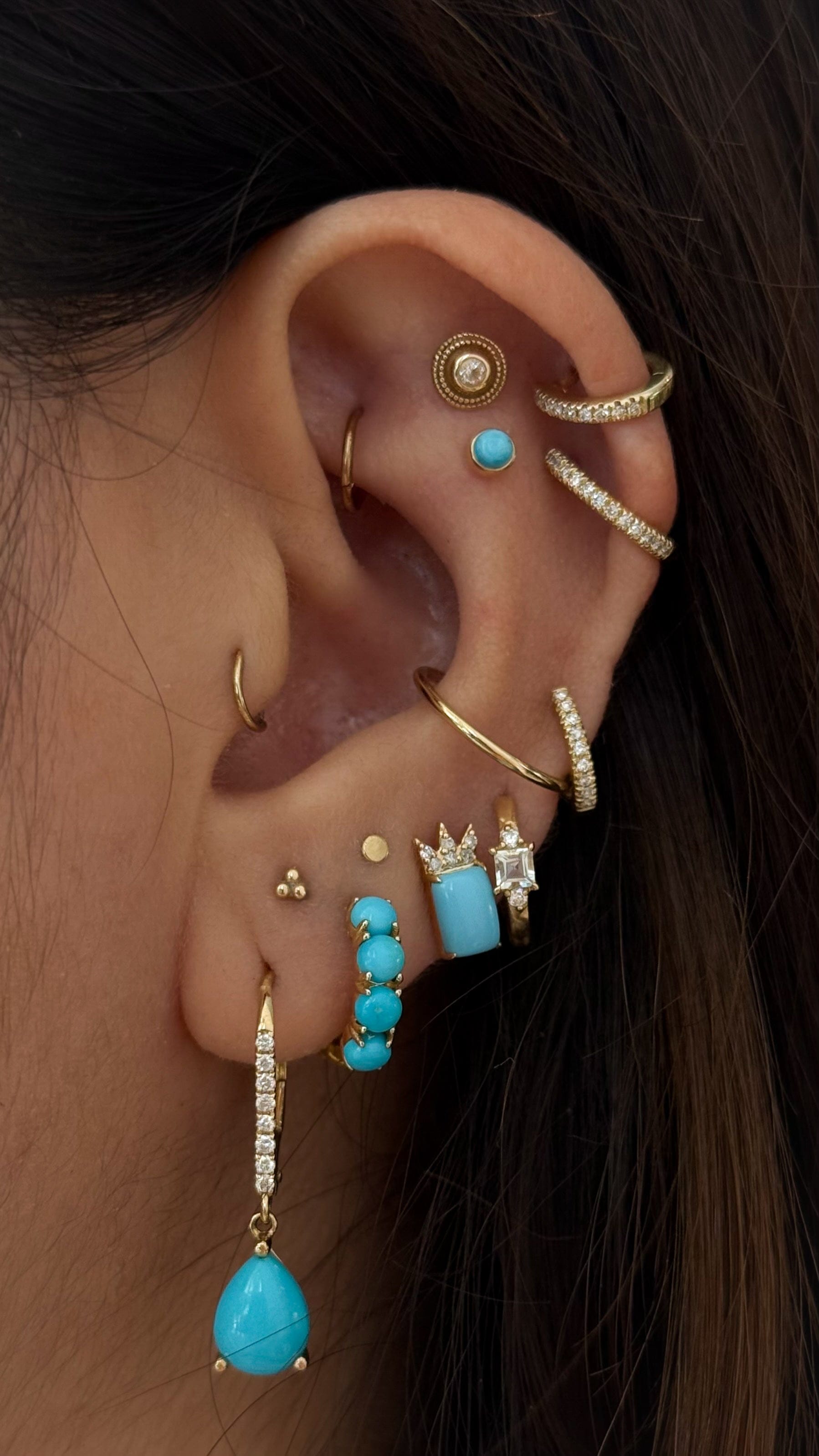Curated Los Angeles EARRINGS Turquoise Huggies