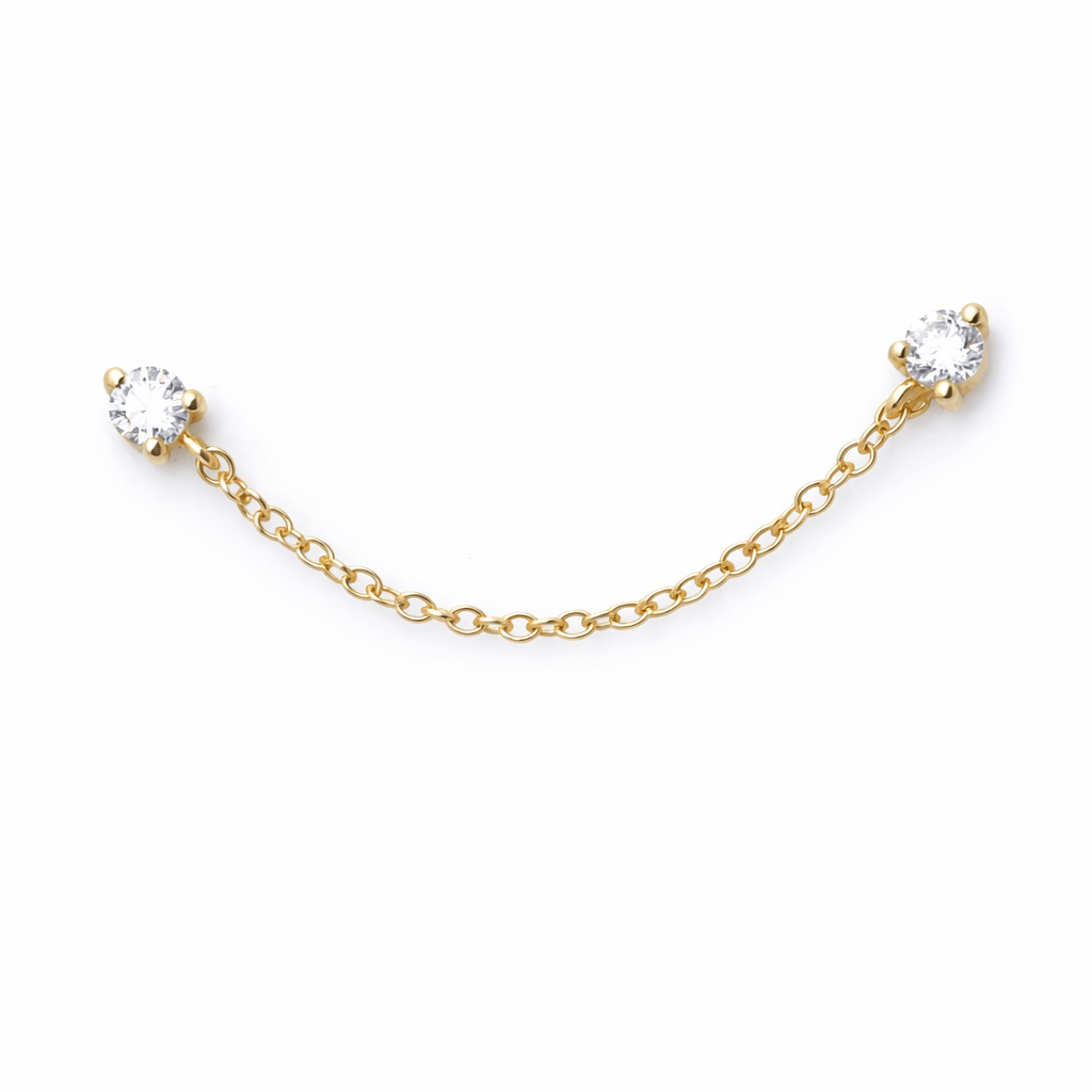 Curated Los Angeles EARRINGS Two Diamond Chain Studs