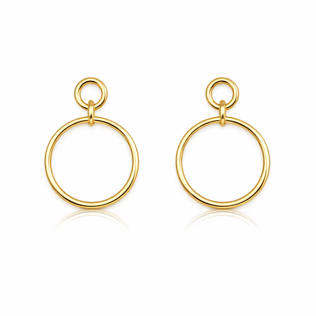 Curated Los Angeles EARRINGS Two Gold Circle Hoop Earrings