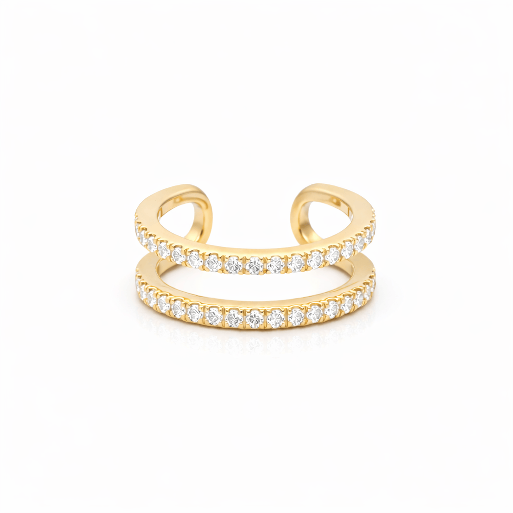 Amazing Grace EARRINGS Two Row Diamond Pave Ear Cuff