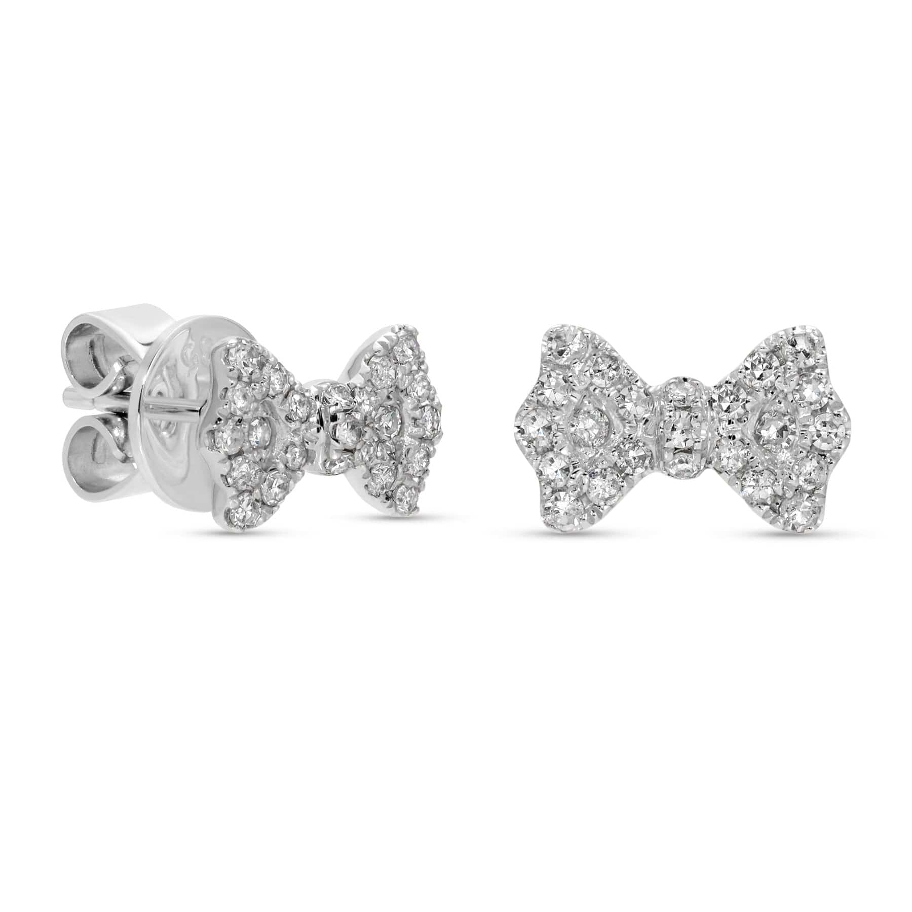 Curated Los Angeles EARRINGS White Gold Diamond Bow Studs