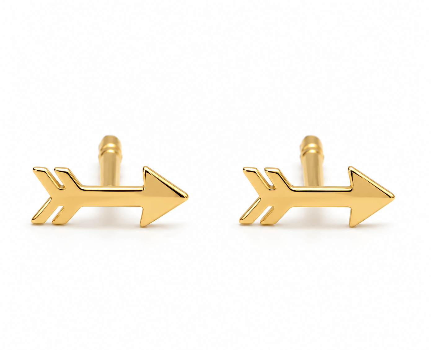 Curated Los Angeles EARRINGS Yellow Gold Mini Arrow Studs