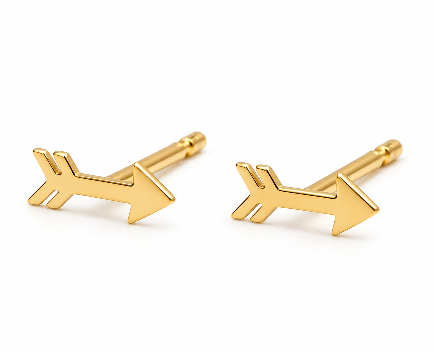 Curated Los Angeles EARRINGS Yellow Gold Mini Arrow Studs
