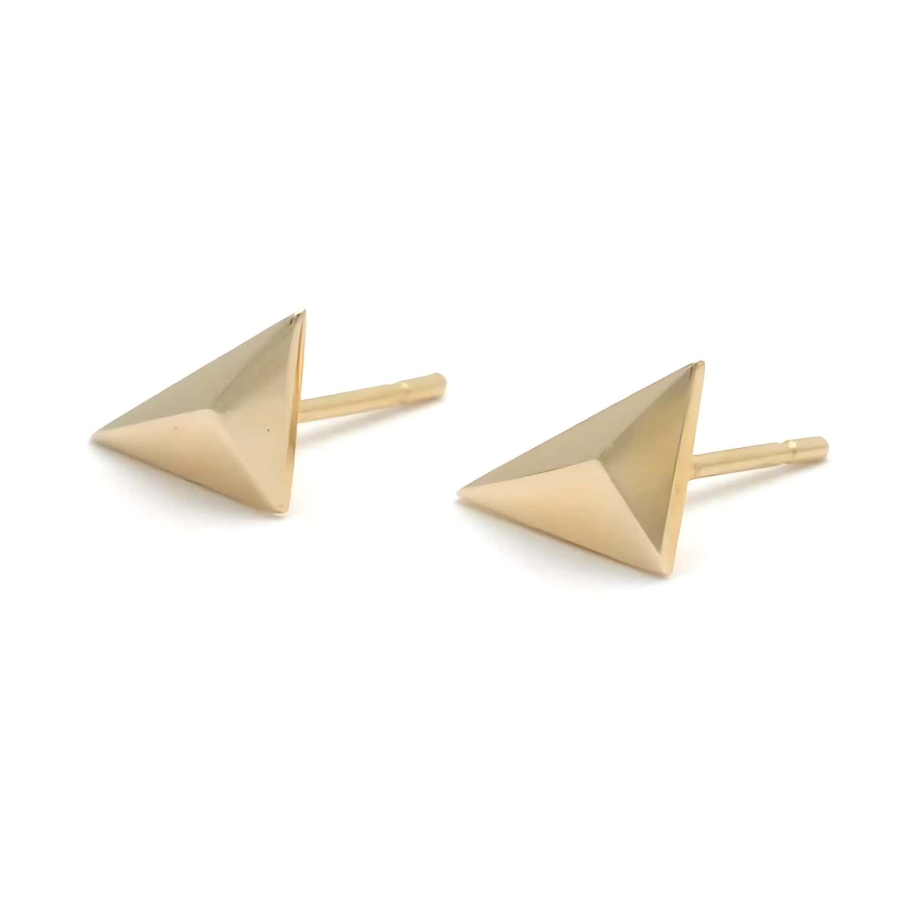 Curated Los Angeles EARRINGS Yellow Gold Right Angle Triangle Studs