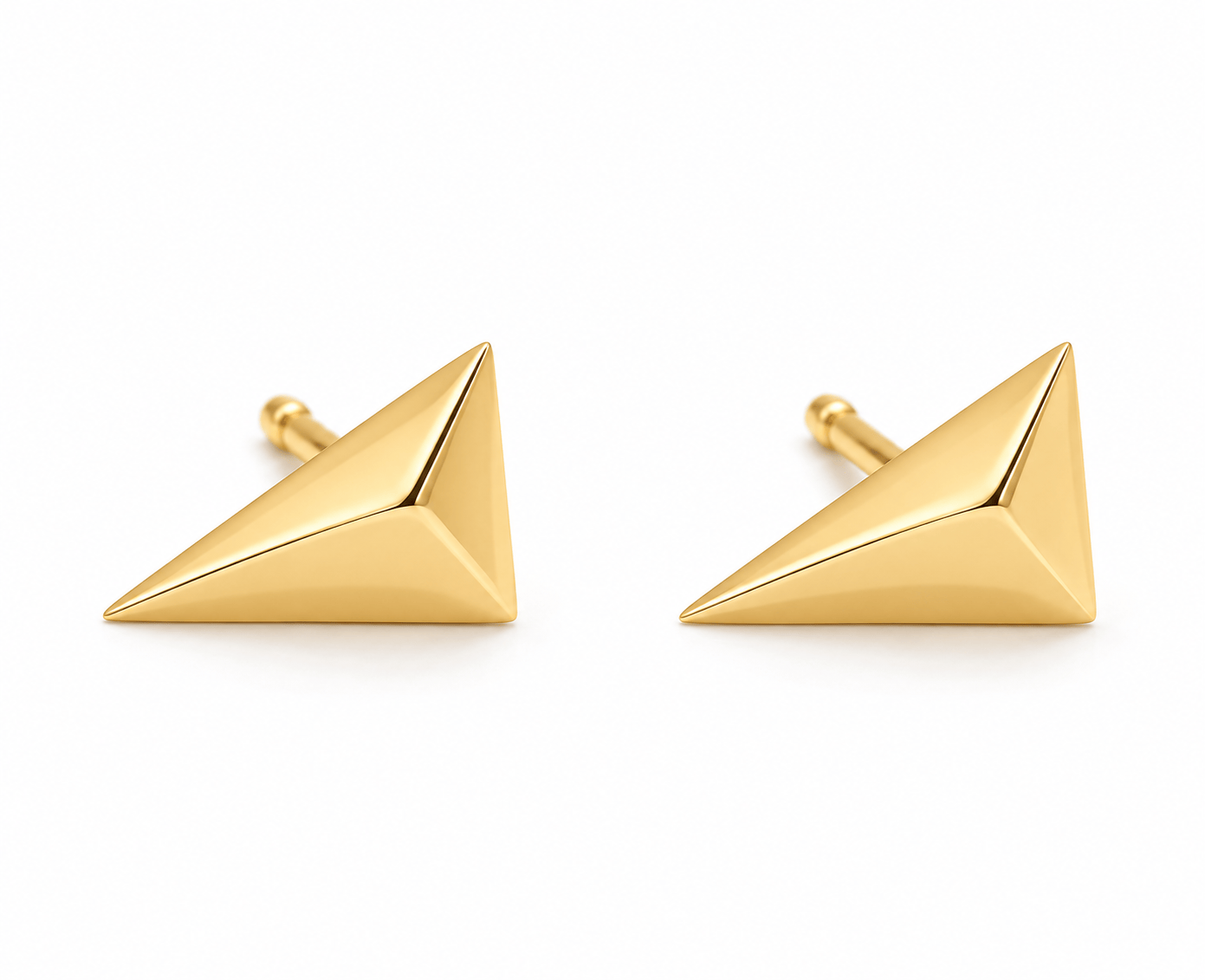 Curated Los Angeles EARRINGS Yellow Gold Right Angle Triangle Studs