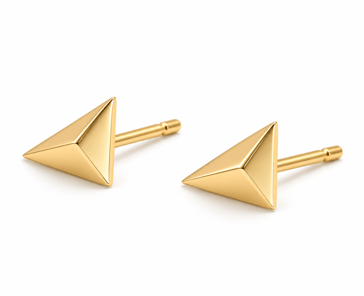 Curated Los Angeles EARRINGS Yellow Gold Right Angle Triangle Studs
