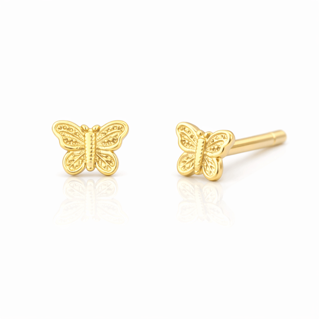 Curated Los Angeles EARRINGS Yellow Gold Small Butterfly Studs