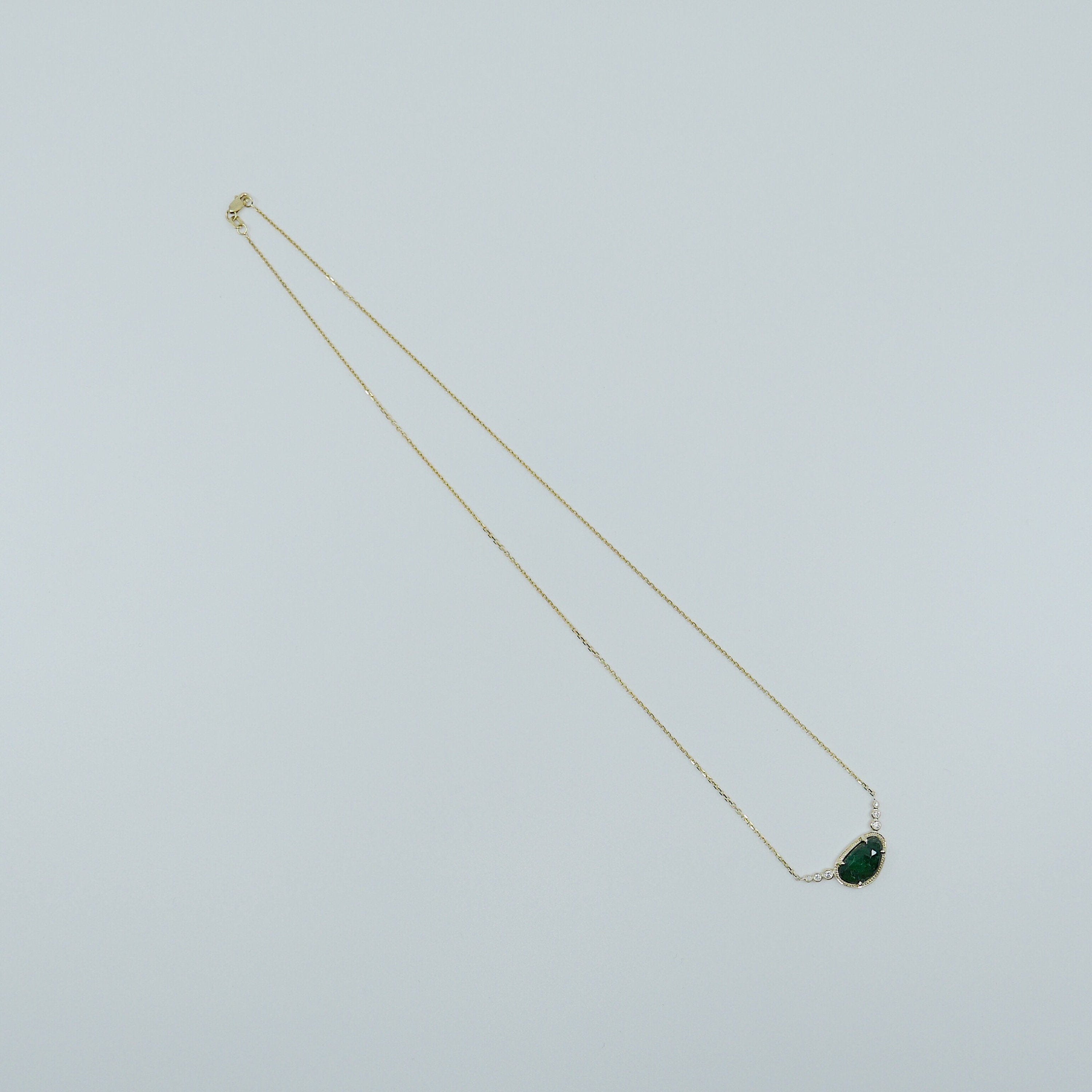 Mason Grace Jewelry Ellipsis Emerald & Diamond Necklace