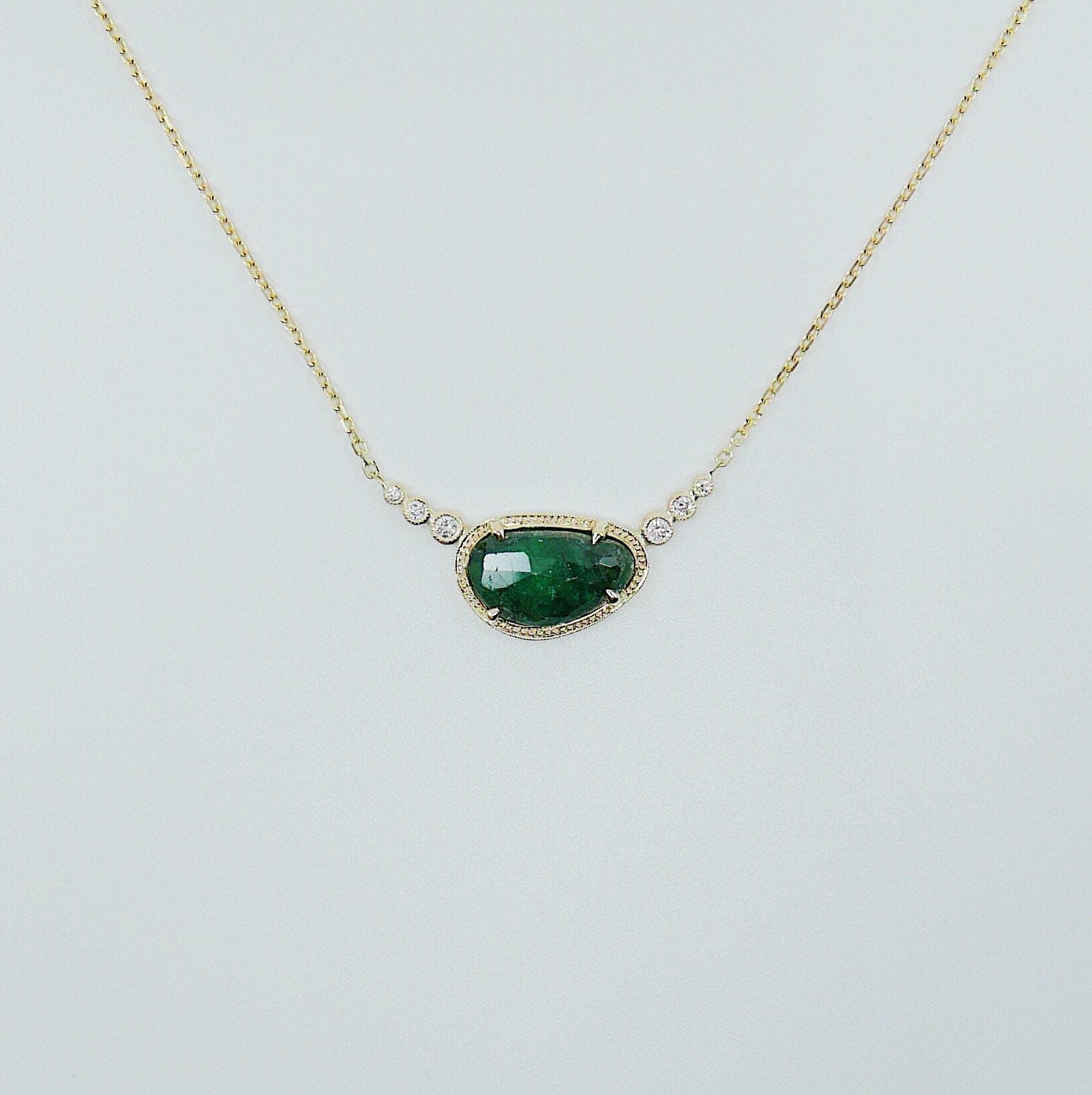 Mason Grace Jewelry Ellipsis Emerald & Diamond Necklace