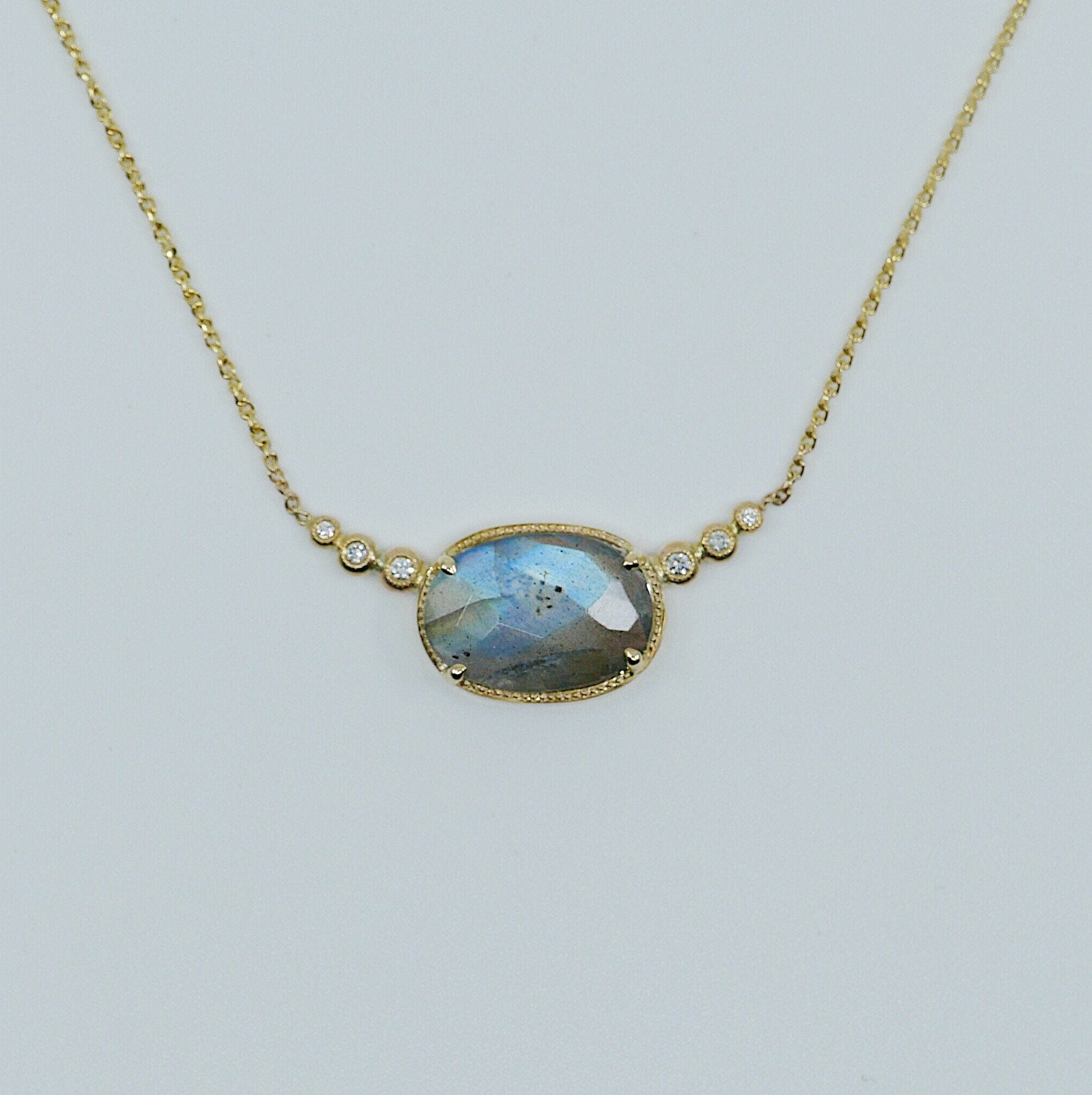 Mason Grace Jewelry Ellipsis Labradorite & Diamond Necklace