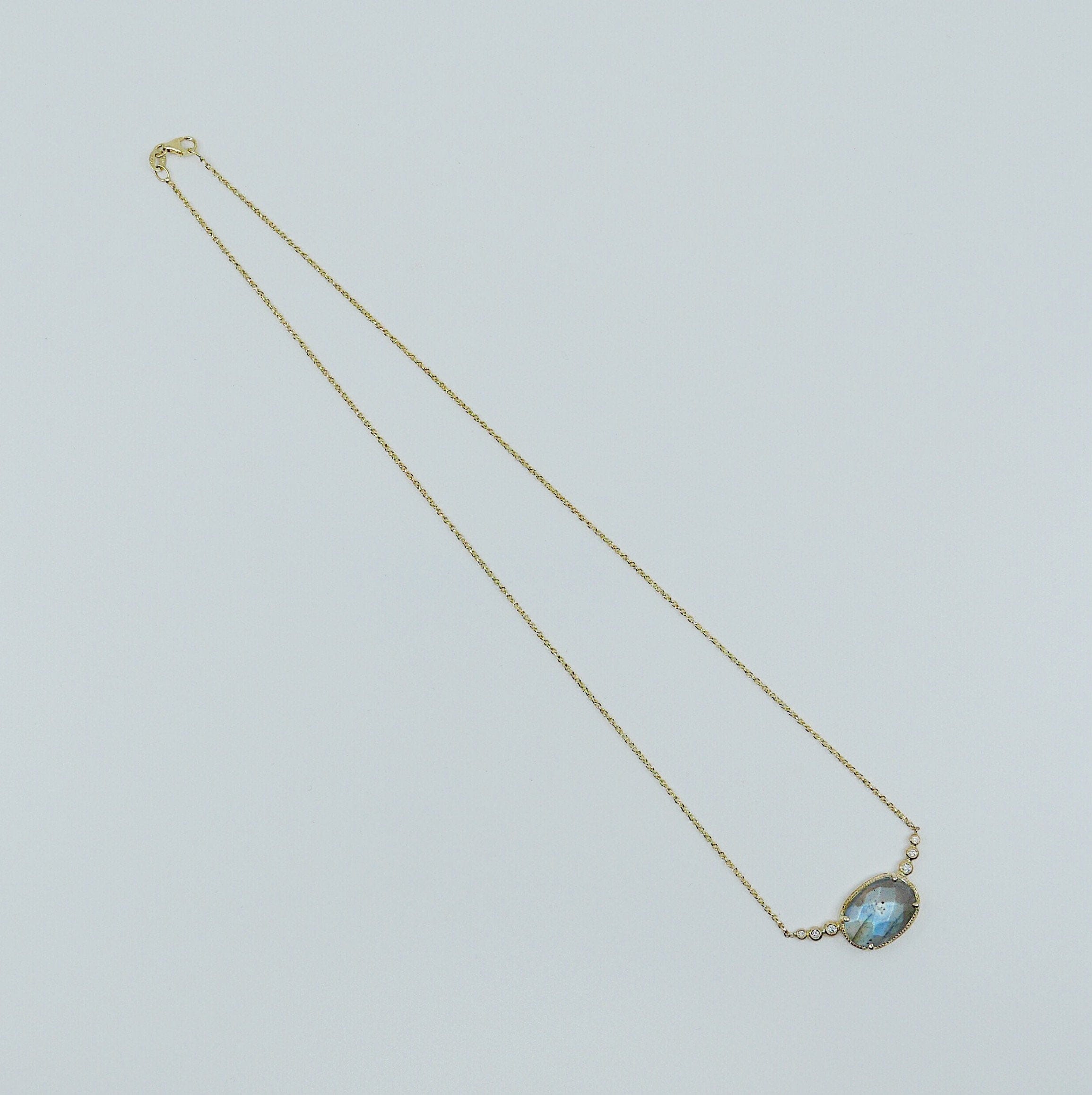Mason Grace Jewelry Ellipsis Labradorite & Diamond Necklace