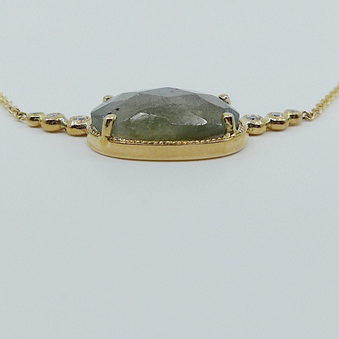 Mason Grace Jewelry Ellipsis Labradorite & Diamond Necklace