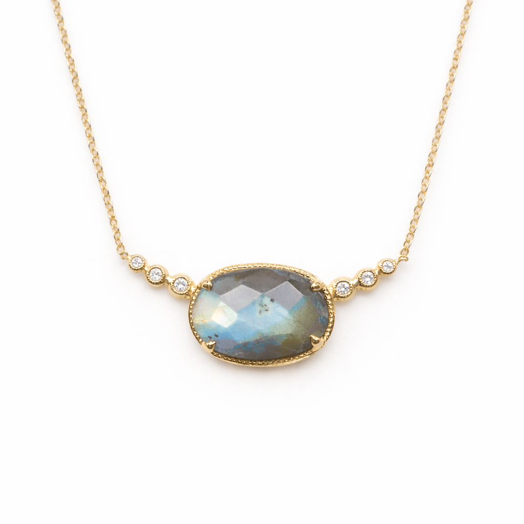 Mason Grace Jewelry Ellipsis Labradorite & Diamond Necklace