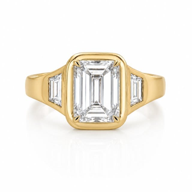 Curated Los Angeles Emerald Cut Tapered Band