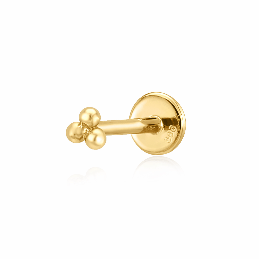 Curated Los Angeles FLAT BACKS Three Gold Ball Flat Back Studs