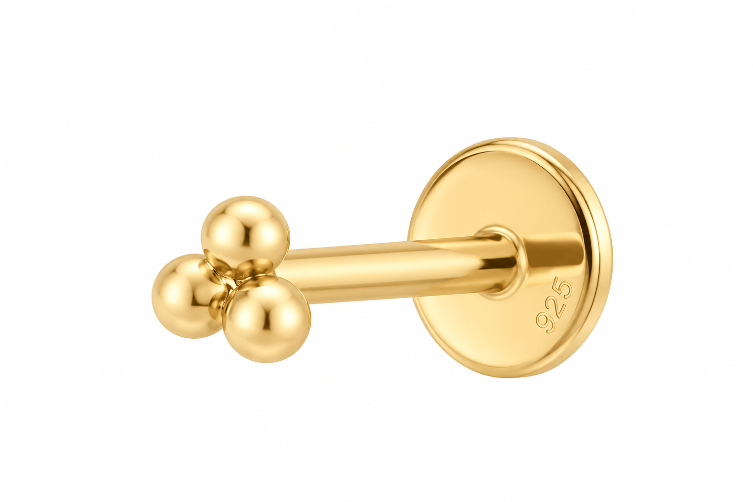 Curated Los Angeles FLAT BACKS Three Gold Ball Flat Back Studs
