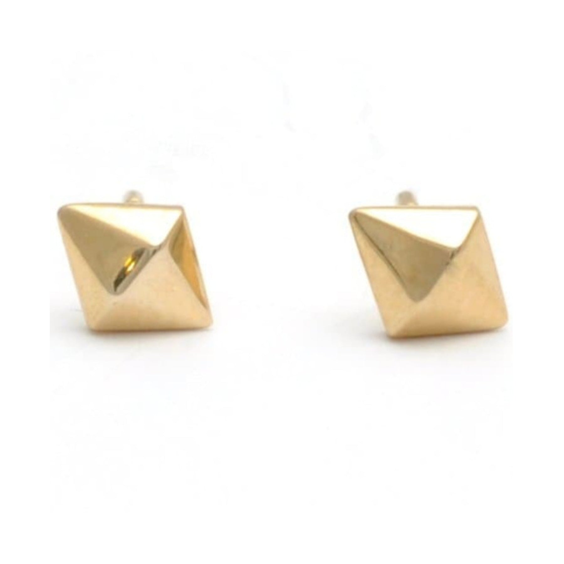 Geometric Yellow Gold Diamond Shape Studs