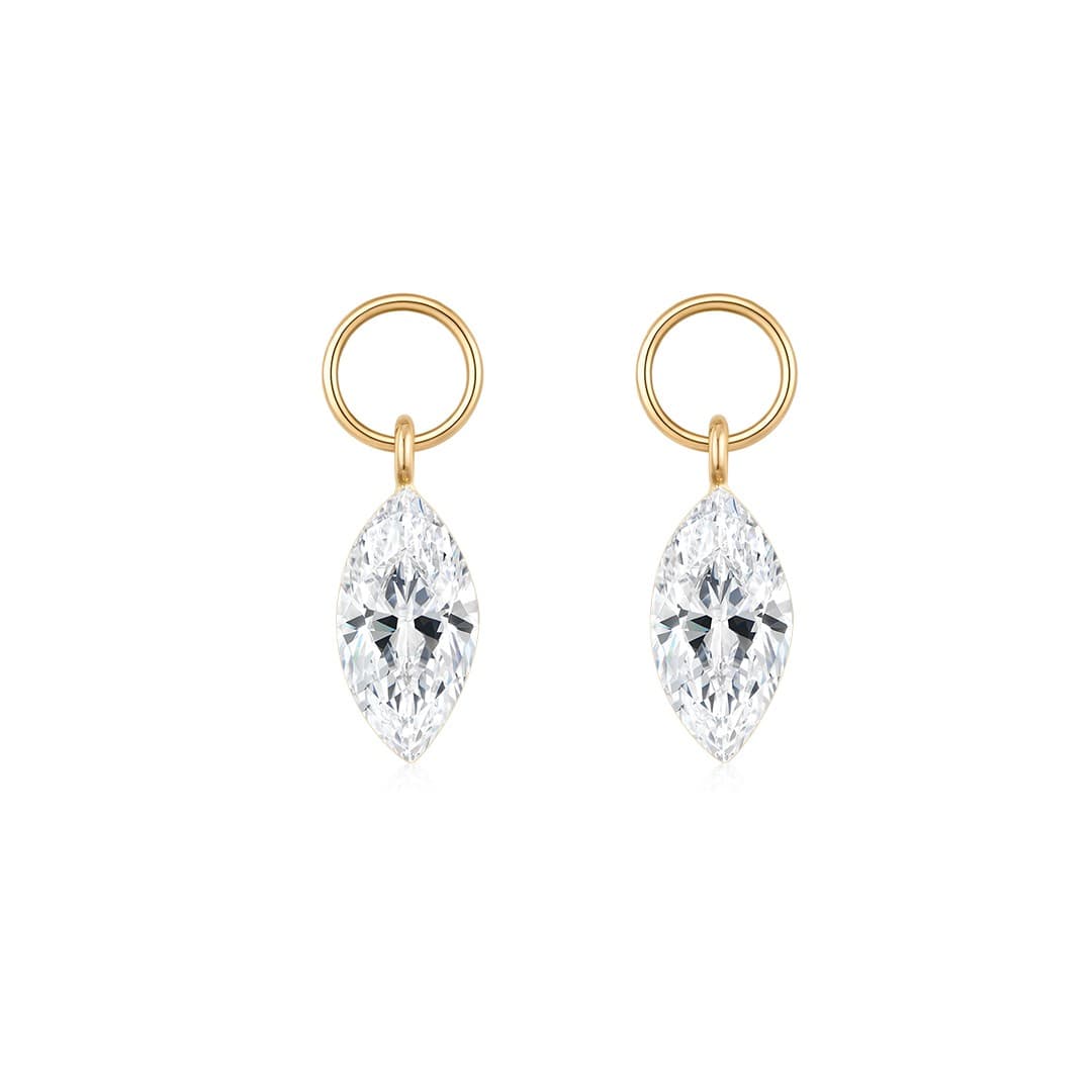Curated LA Huggie Earrings 14K Yellow Gold Marquise Lab-Grown Diamond Huggie Earrings (0.5 CTW)