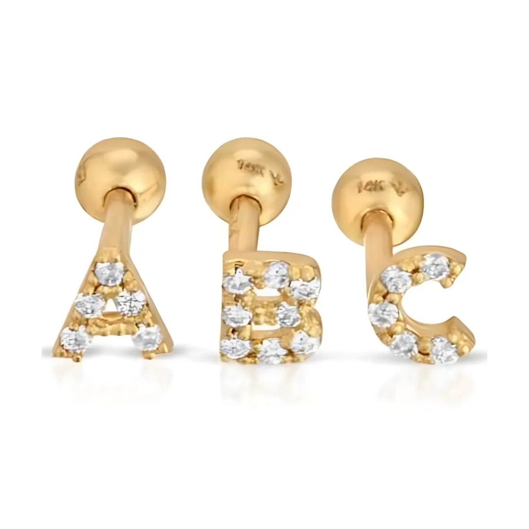 Mini Initial Diamond Studs