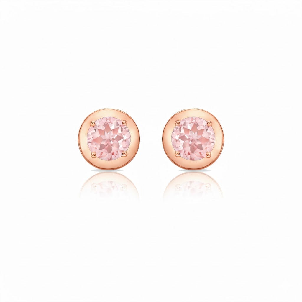 Carter Eve Jewelry 14K Rose Gold Morganite Orb Studs