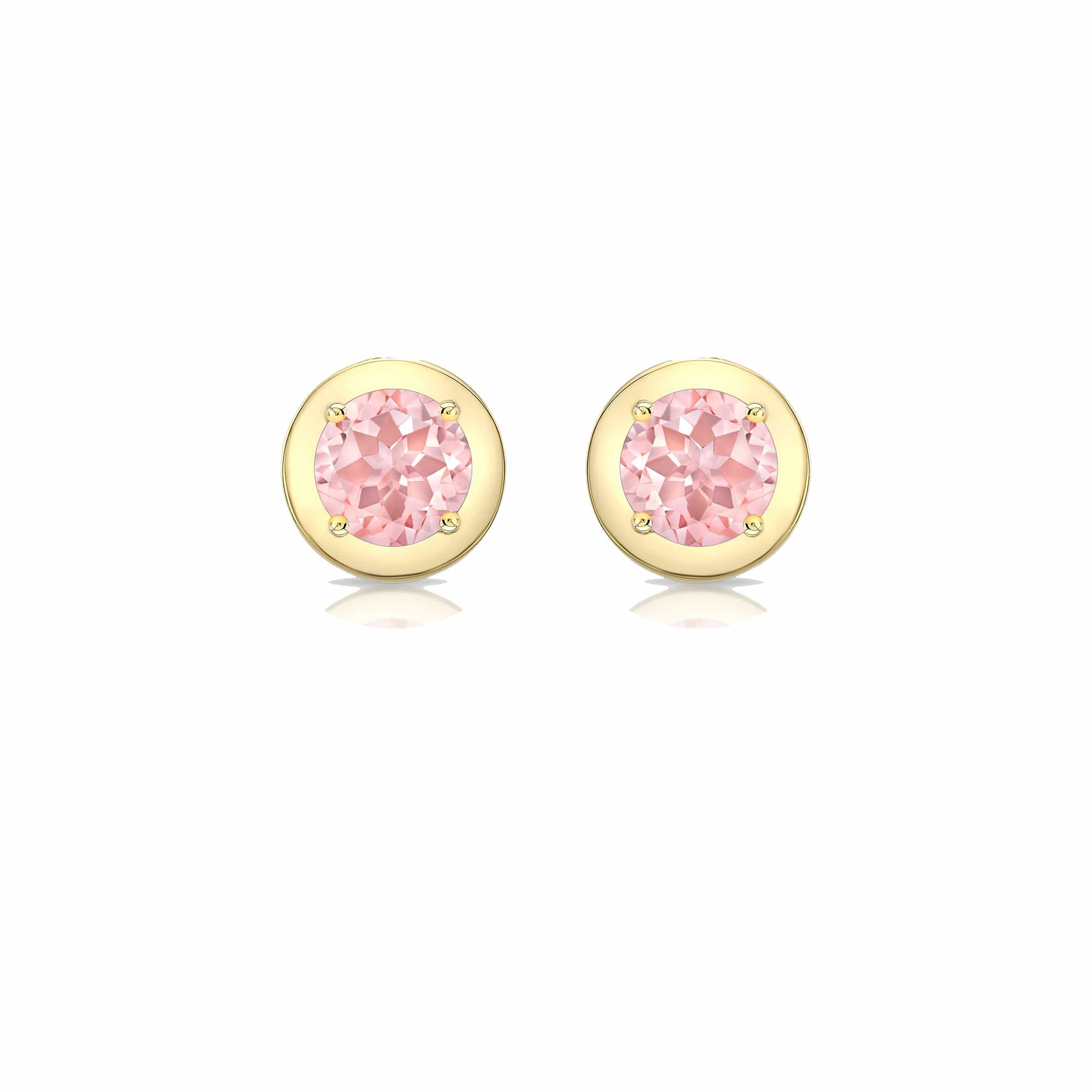 Carter Eve Jewelry 14K Yellow Gold Morganite Orb Studs