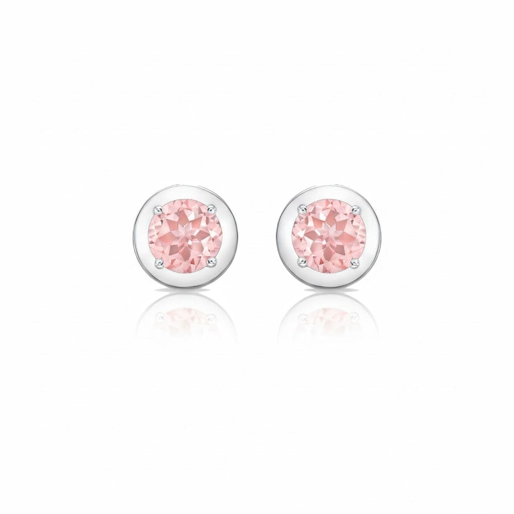 Carter Eve Jewelry 14K White Gold Morganite Orb Studs