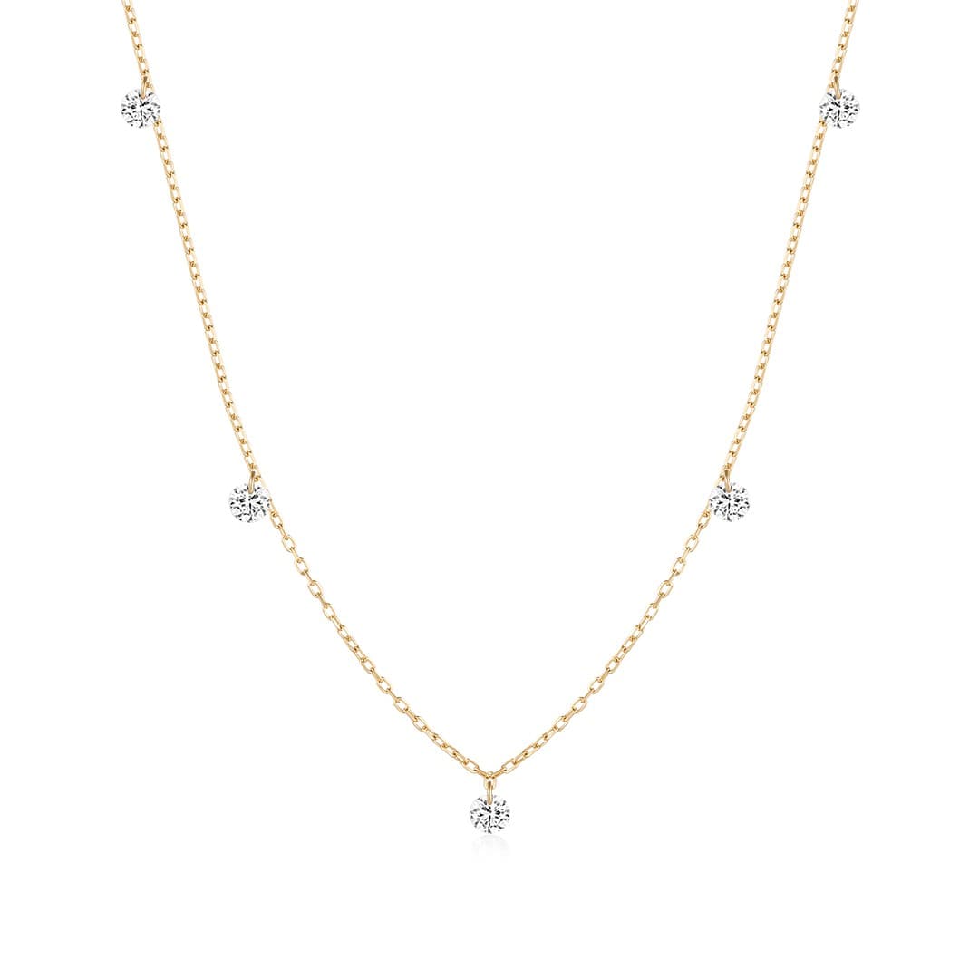 Curated LA Necklace 14K Yellow Gold Round Lab-Grown Diamond Necklace (0.34 CTW)