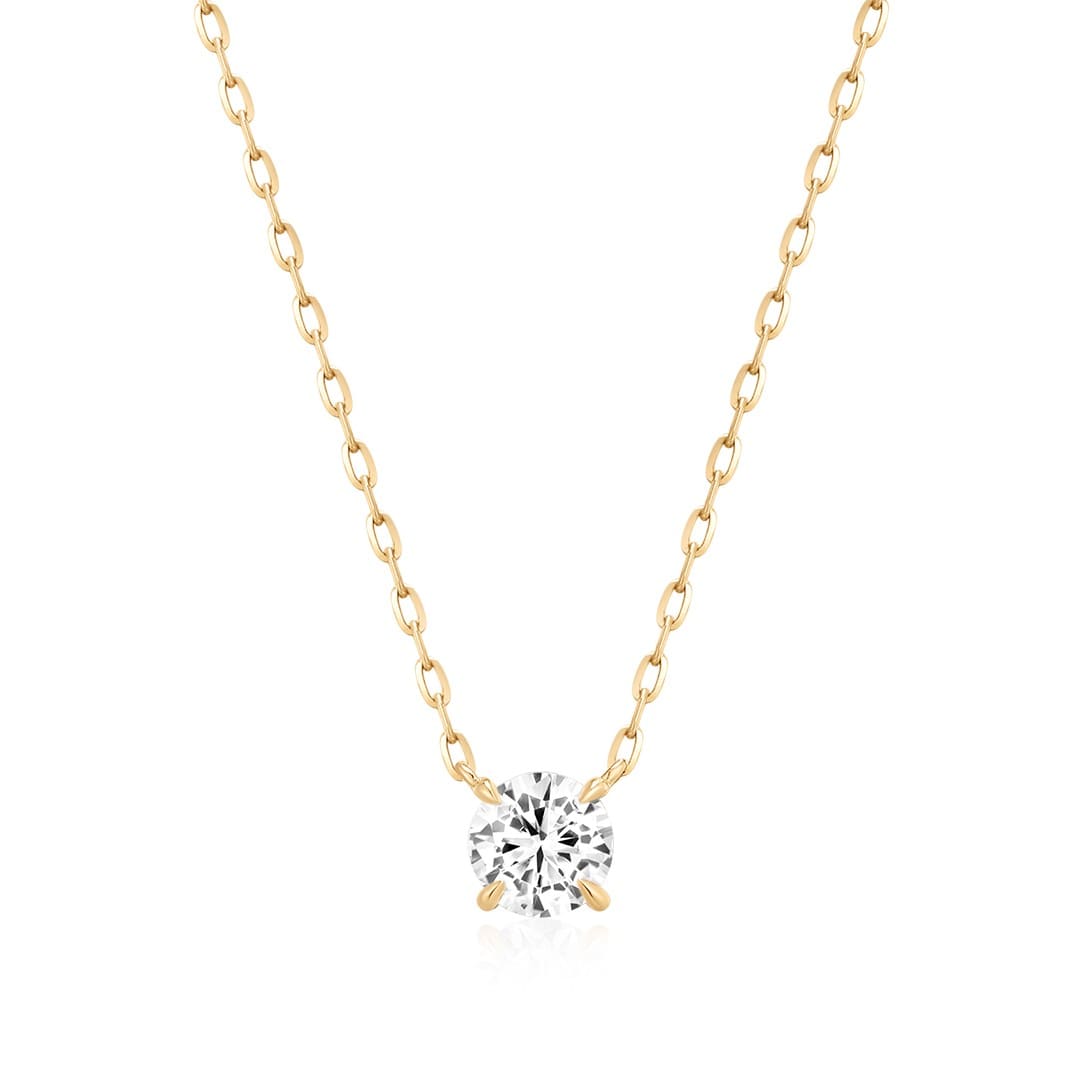 Curated LA Necklace 14K Yellow Gold Round Lab-Grown Diamond Necklace (0.5 CTW)