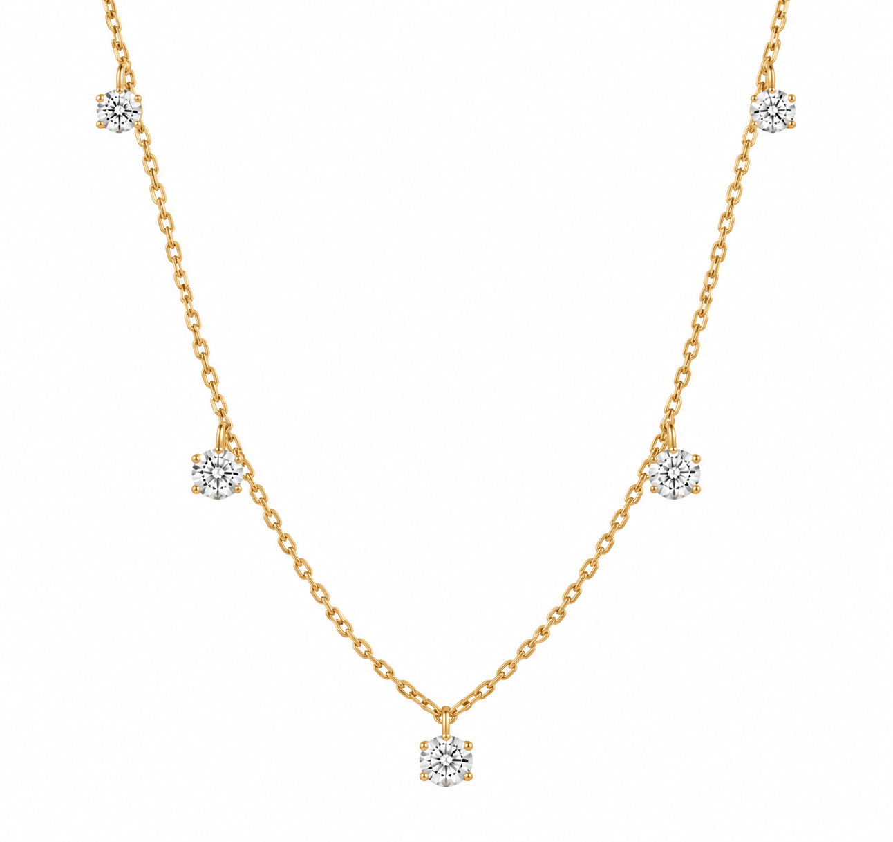 Curated LA Necklace Five-Diamond Station Necklace