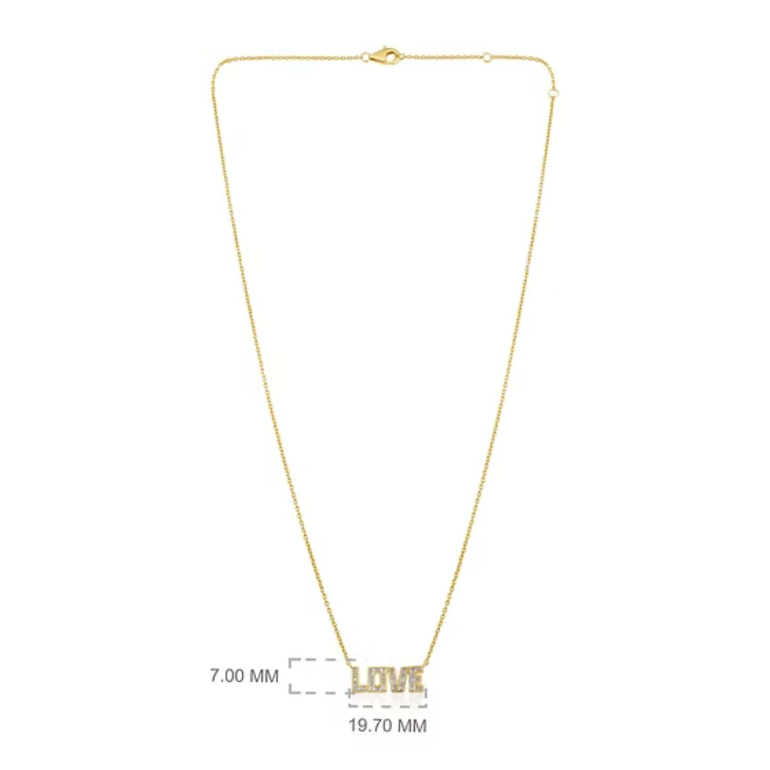 CLA NECKLACES 14K Gold 0.4ct Natural Diamond Emerald LOVE Charm Necklace