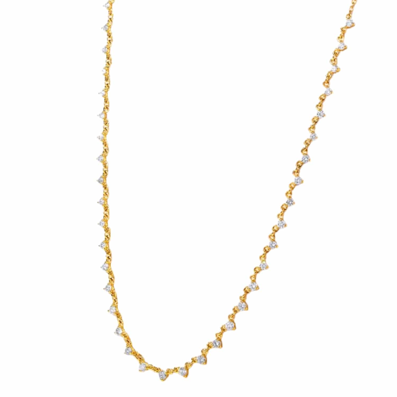 CLA NECKLACES 14K Gold 1.34ct Natural Diamond Bead Link Chain Necklace