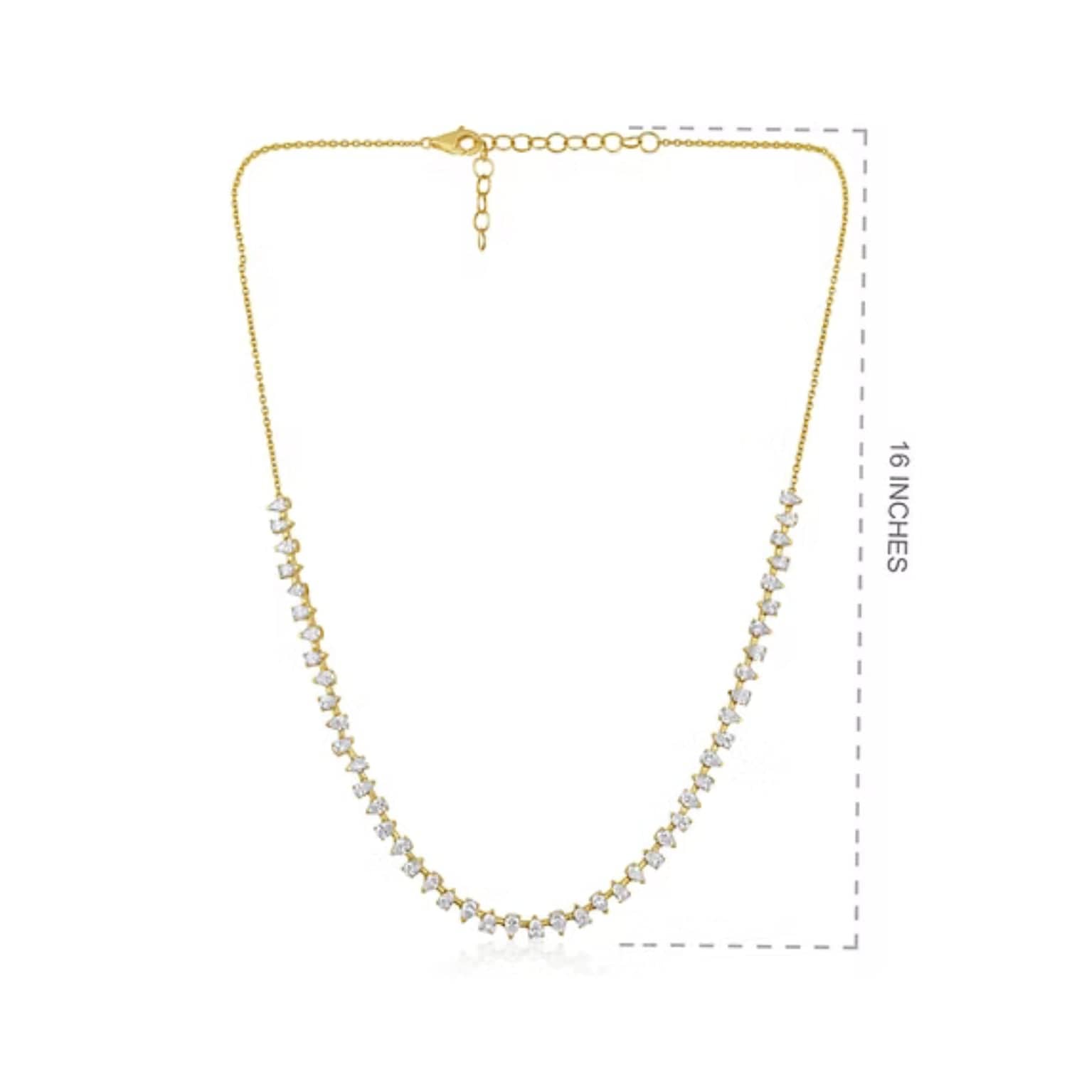 CLA NECKLACES 14K Gold 5.6ct Natural Diamond Pear Tear Drop Spike Bezel Necklace
