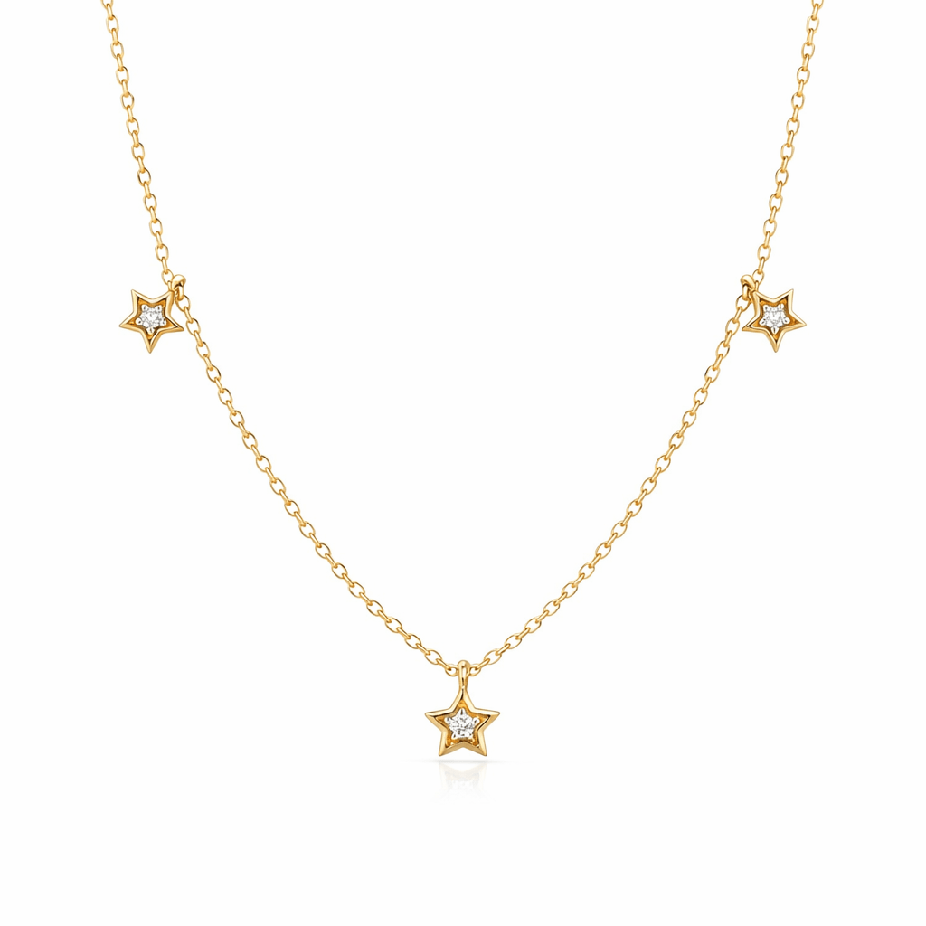 Curated Los Angeles NECKLACES 3 Star Station Necklace