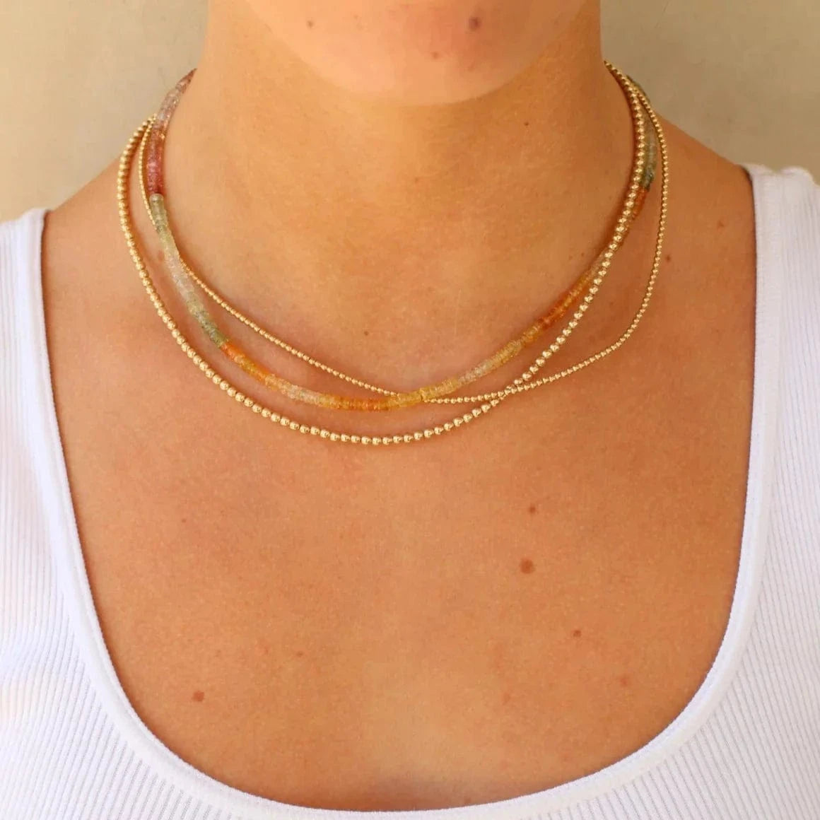 Karen Lazar NECKLACES 3MM SIGNATURE ROSE GOLD BEADED NECKLACE